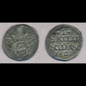 1621, Christian IV, 1 skilling, 1+, H119D