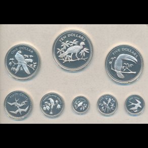 1974, Belize, proof st, smuk bl ske medflger,