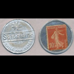 1920-22, Postskillemnt, Frankrig, Spidoteine,10 centimer frimrke,