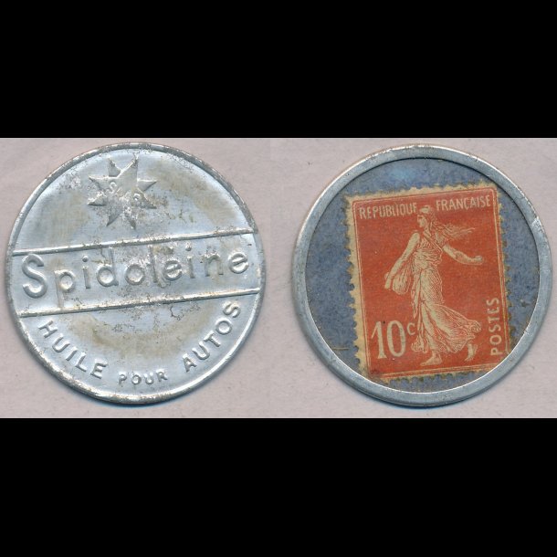 1920-22, Postskillemnt, Frankrig, Spidoteine,10 centimer frimrke,