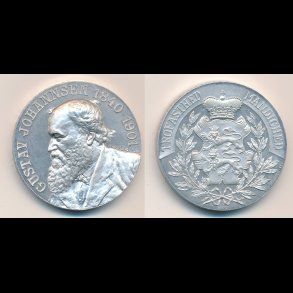 1907, Gustav Johannsen 1840-1901, tysk dansksindet lrer og journalist, aluminium,