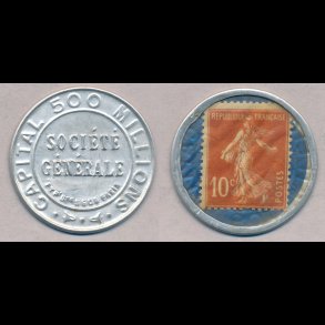 1920-22, Postskillem�nt, Frankrig, Soci�t� G�n�rale, 10 centimer frim�rke,