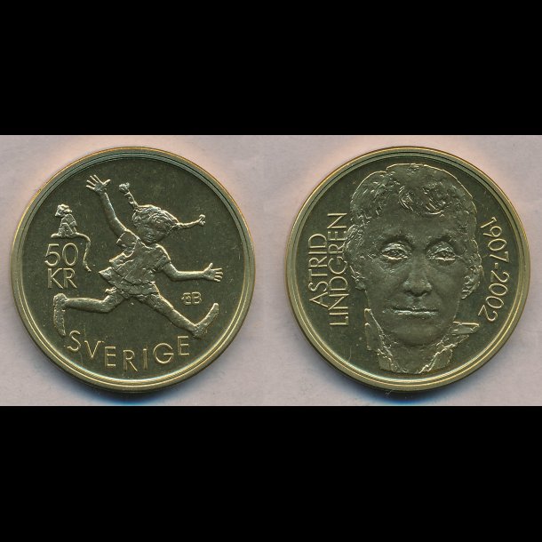 2002, Sverige, 50 kroner, Pippi Langstrmpe,
