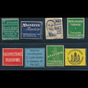 1941-45, Frimrkepenge, 1 re, 8 forskellige (fpaa)