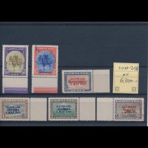 .20a-25a, **, Amerikaner udgaven med overtryk Danmark befriet 5 maj 1945, i ndret farve