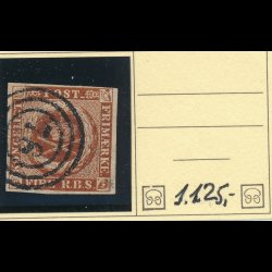 .1 IIIe, Danmark 1854, 4 rigsbank skilling, Thiele III. tryk,