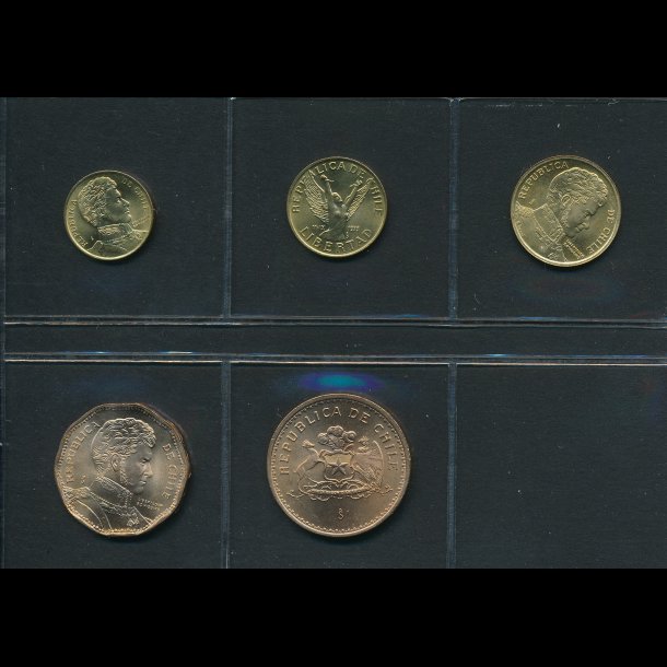 1984-91, Chile, 1, 5, 10, 50, 100 pesos, 0801,