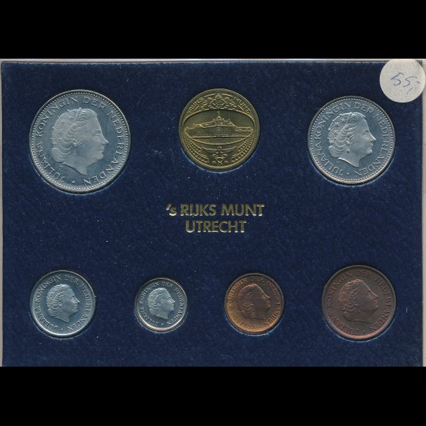 1980, Holland, rsst 1-,5-,10- og 25 cents ,1- og 2 gylden, 0822,