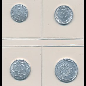 1992, Aserbajdsjan, 5-,10-,20- og 50 manat, 0827