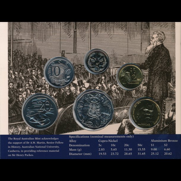 1996, Australien mntst, uncirculated coin set, 0843,