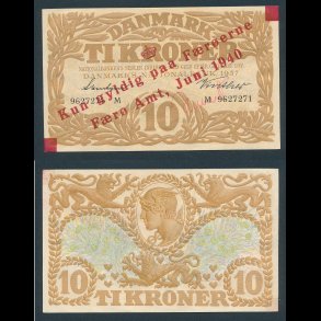 1940, Frerne, 10 kroner, 0, Sieg 8, Pick 2, Hndskrevet underskrift,