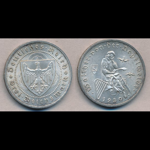 1930, Tyskland, A, 3 Reich Mark, 01, Walther von der Vogelweide,