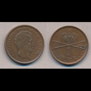 1842, Christian VIII, 1 rigsbankskilling, VS,
