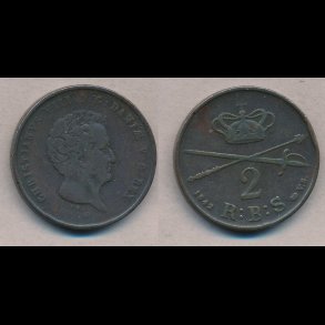 1842, Christian VIII, 2 rigsbankskilling, 1