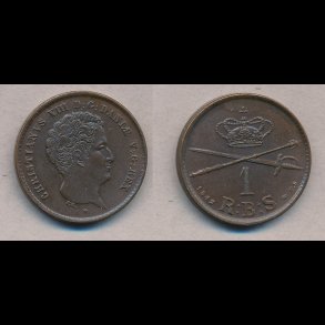 1842, Christian VIII, 1 rigsbankskilling, VS,