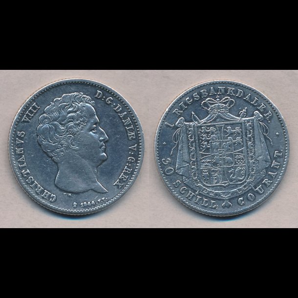 1847, FF, Christian VIII, 1 rigsbankdaler, 1 (+), H4B,