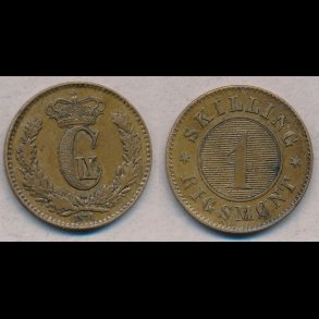 1871, Christian IX, 1 skilling, 1+