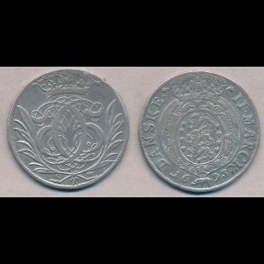 1693, Christian V, II marck, Gl�ckstadt, 1+, H126A