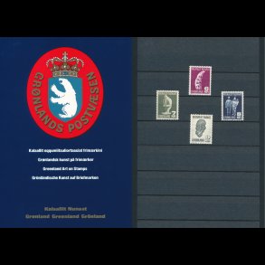 Gr�nlandsk kunst p� frim�rker, v�rdi 30 kr, Nedsat fra 26,-kr,
