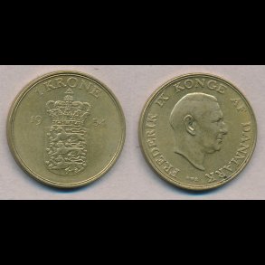 1954, 1 krone, 1+,