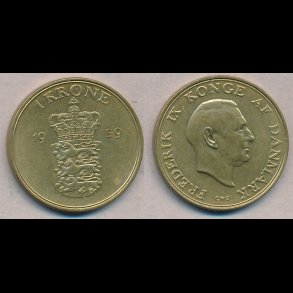 1959, 1 krone, 1+,