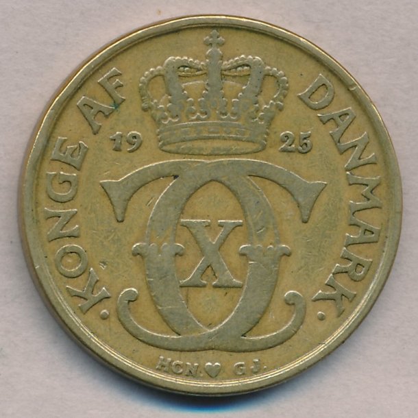1925, Christian X, 2 kroner, 1,