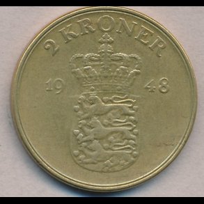 1948, 2 kroner, 1+,