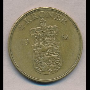 1952, 2 kroner, 1+,