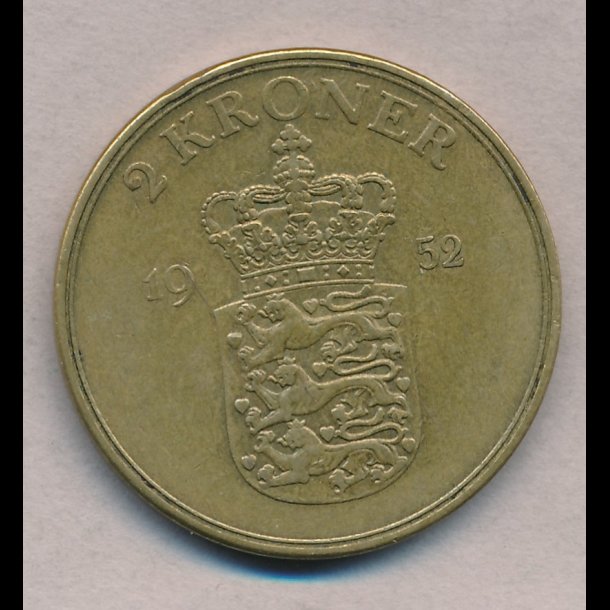 1952, Frederik IX, 2 kroner, 1+,