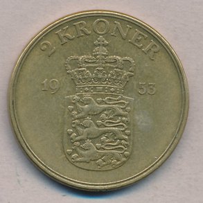 1953, 2 kroner, 1+