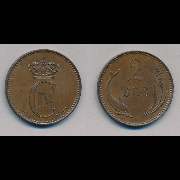 1897, 2 re, 1+, NEDSAT fra 30,-kr,