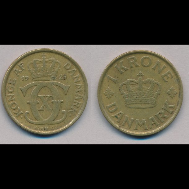 1925 - 1958, Gule 1 kroner, 15 forskellige rstal, (0121), NEDSAT fra 135,-kr,