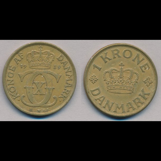 1939, Christian X, 1 krone, 1(+)