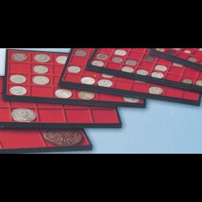 Standard m�ntbakke i tr� og r�dt velour, Linea classica formato standard,