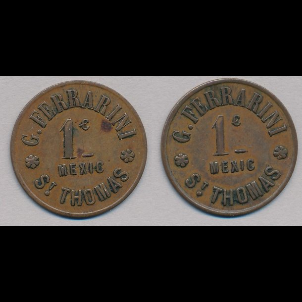 Sieg 14, G. Ferrarini, 1 cent, Dansk Vestindien, 1++