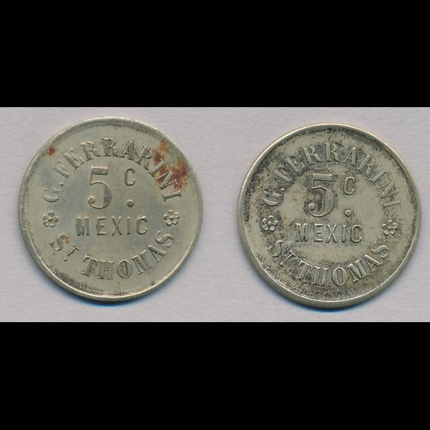 Sieg 15, G. Ferrarini, 5 Cents, Dansk Vestindien, 1+ 