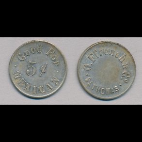 Sieg 23, O. Ffrench & Co,5 cents, Dansk Vestindien, 01