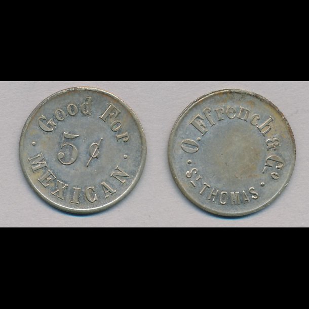 Sieg 23, O. Ffrench &amp; Co,5 cents, Dansk Vestindien, 01