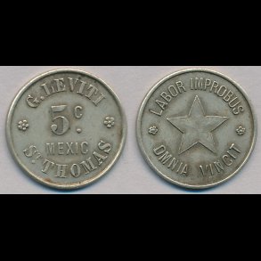 Sieg 31, G. Leviti, Dansk Vestindien, 5 cent, 1+