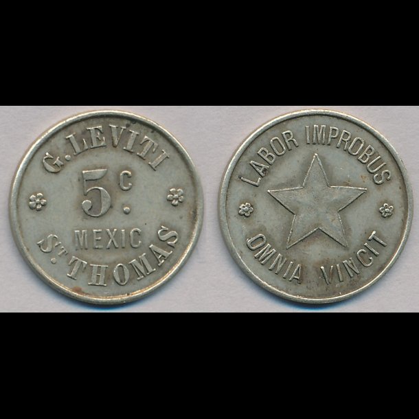 Sieg 31, G. Leviti, Dansk Vestindien, 5 cent, 1+