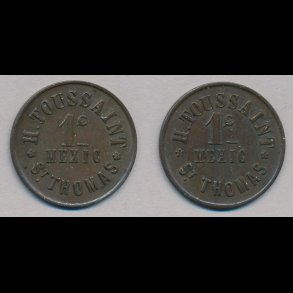 Sieg 59, H. Toussaint, Dansk Vestindien, 1 cent, 1+