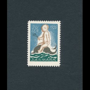 1926, Julem�rke, Danmark, Barn p� delfin, enkelt m�rke,