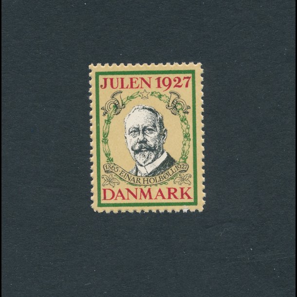 1927, Julemrke, Danmark, Postmester Einar Holbll, enkelt mrke,