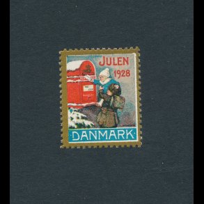 1928, Julem�rke, Danmark, B�rn ved postkasse, enkelt m�rke,