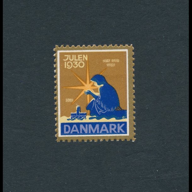 1930, Julemrke, Danmark,  "Den lille pige med svovlstikkerne", enkelt mrke,