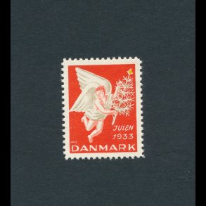 1933, Julemrke, Danmark, Engel med juletr, enkelt mrke,