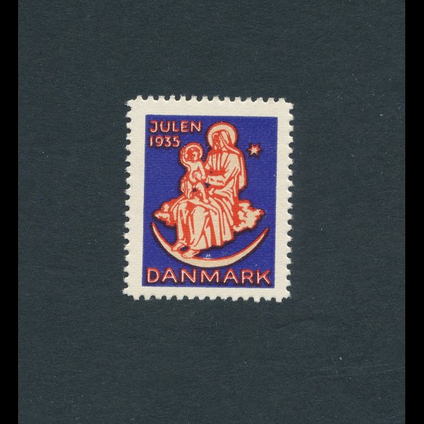 1935, Julemrke, Danmark, Jomfru Maria med Jesus barnet, enkelt mrke,