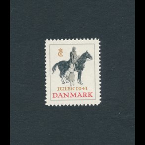 1941, Julemrke, Danmark, Kong Christian X til hest, enkelt mrke,