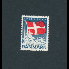 1945, Julemrke, Danmark, Dannebrog, enkelt mrke,