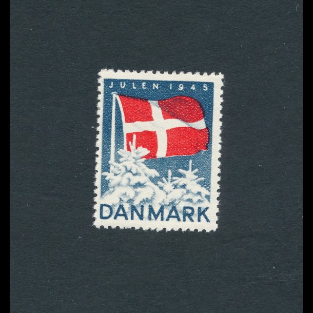 1945, Julemrke, Danmark, Dannebrog, enkelt mrke,